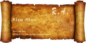 Ripp Alex névjegykártya