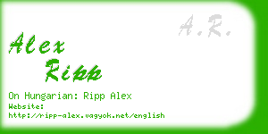 alex ripp business card